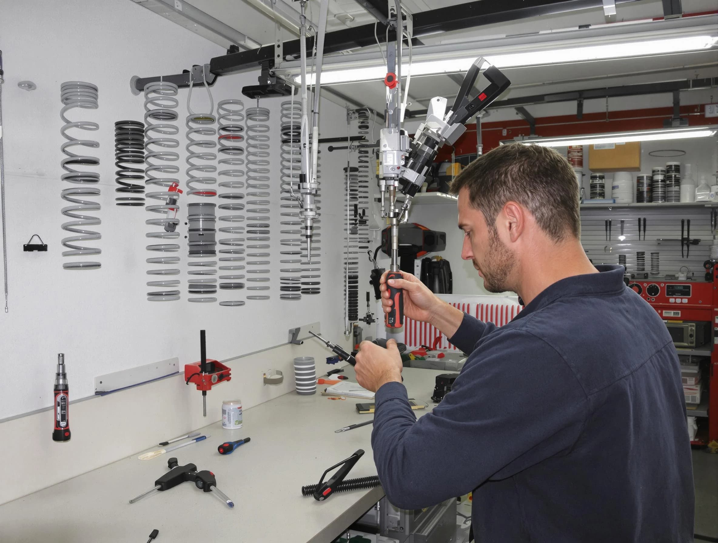 Princeton Garage Door Repair safety certified technician performing precision spring replacement in Princeton